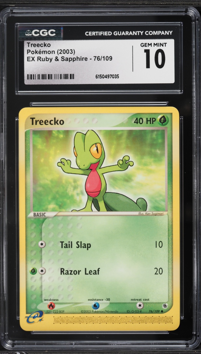 2003 Pokemon EX Ruby & Sapphire Treecko #76 CGC 10 GEM MINT