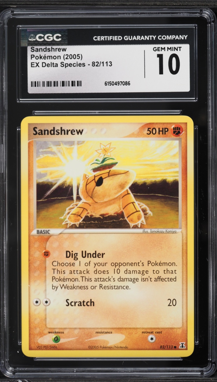2005 Pokemon EX Delta Species Sandshrew #82 CGC 10 GEM MINT