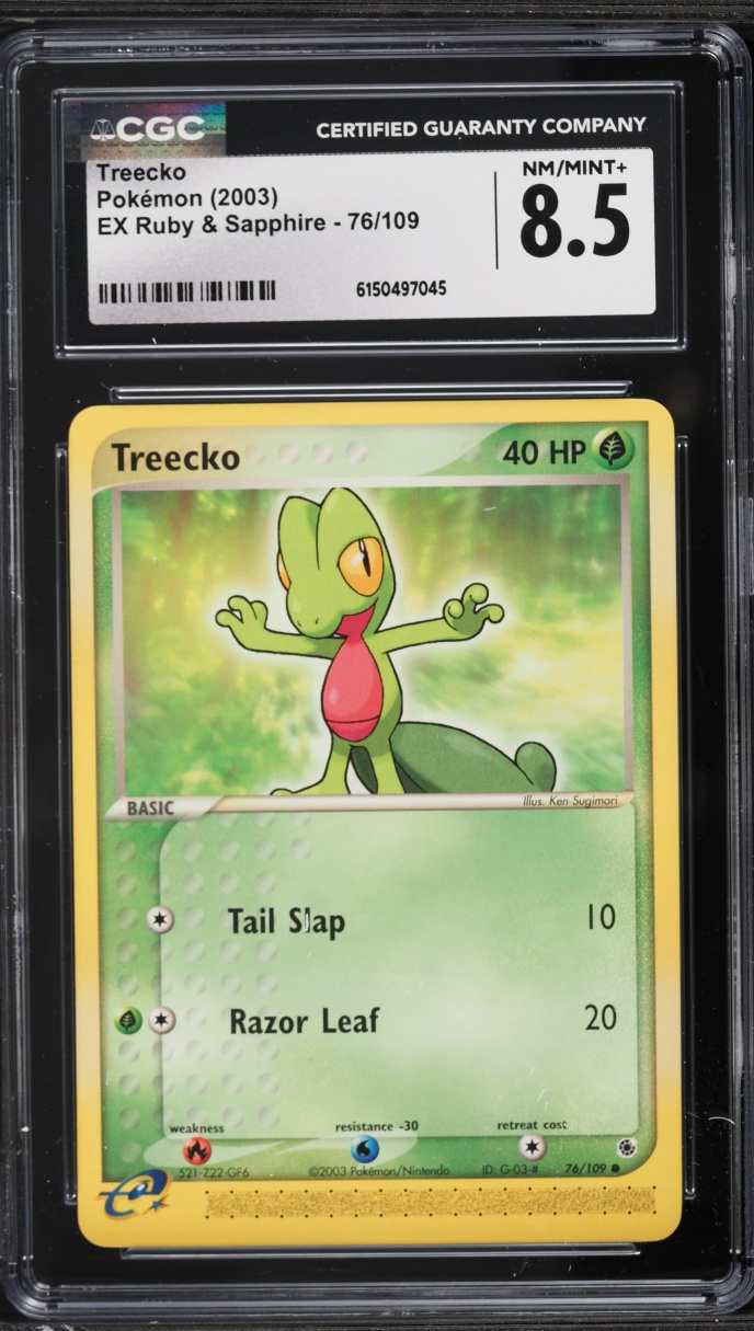 2003 Pokemon EX Ruby & Sapphire Treecko #76 CGC 8.5 NM-MT+
