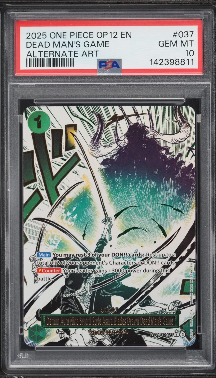 2025 One Piece Legacy Of The Master Alt Art Dead Man's Game #OP12-037 PSA 10 GEM MINT