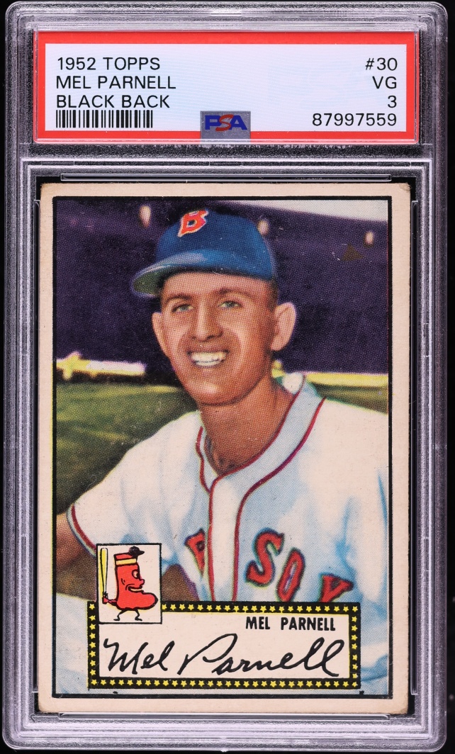 1952 Topps Mel Parnell BLACK BACK #30 PSA 3 VG