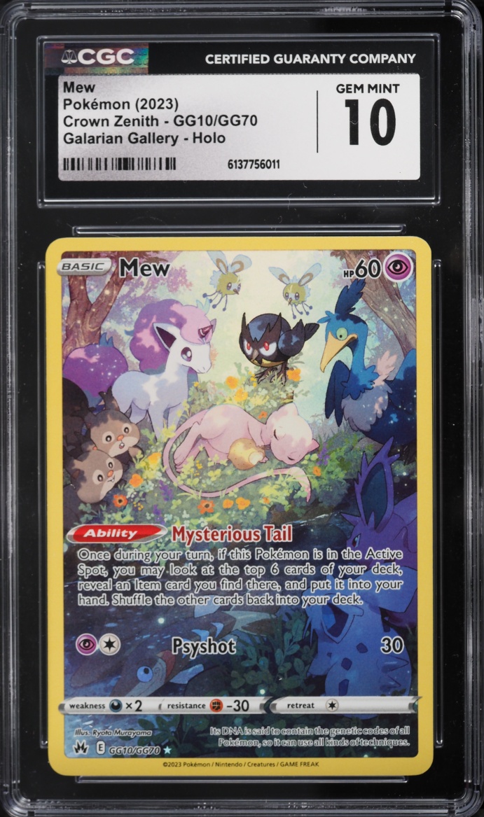 2023 Pokemon Sword & Shield Crown Zenith Galarian Gallery Full Art Mew #GG10 CGC 10 GEM MINT