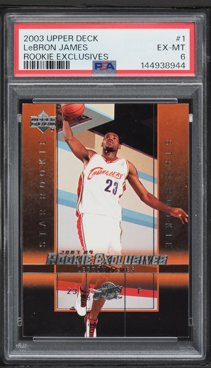 2003 Upper Deck Exclusives LeBron James ROOKIE #1 PSA 6 EXMT