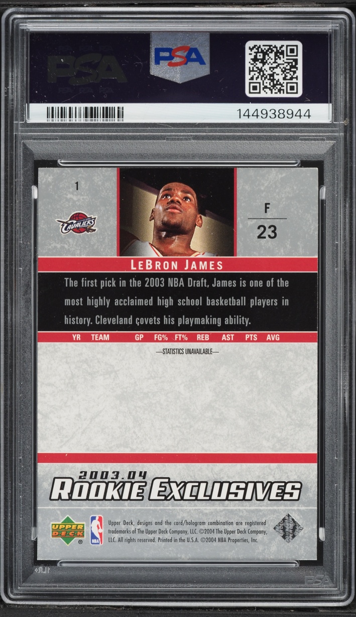2003 Upper Deck Exclusives LeBron James ROOKIE #1 PSA 6 EXMT