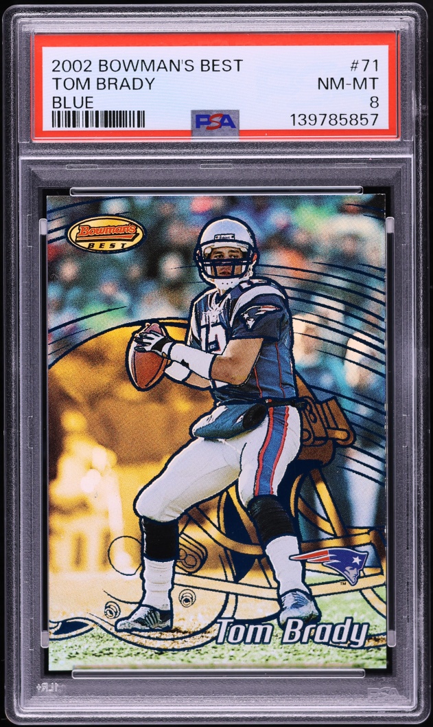 2002 Bowman's Best Blue Tom Brady /300 #71 PSA 8 NM-MT
