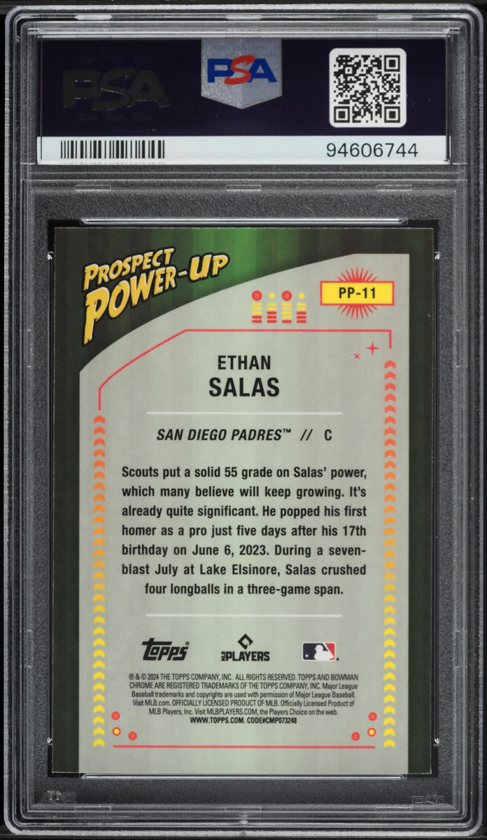 2024 Bowman Chrome Power-Up Ethan Salas PROSPECT #PP11 PSA 10 GEM MINT