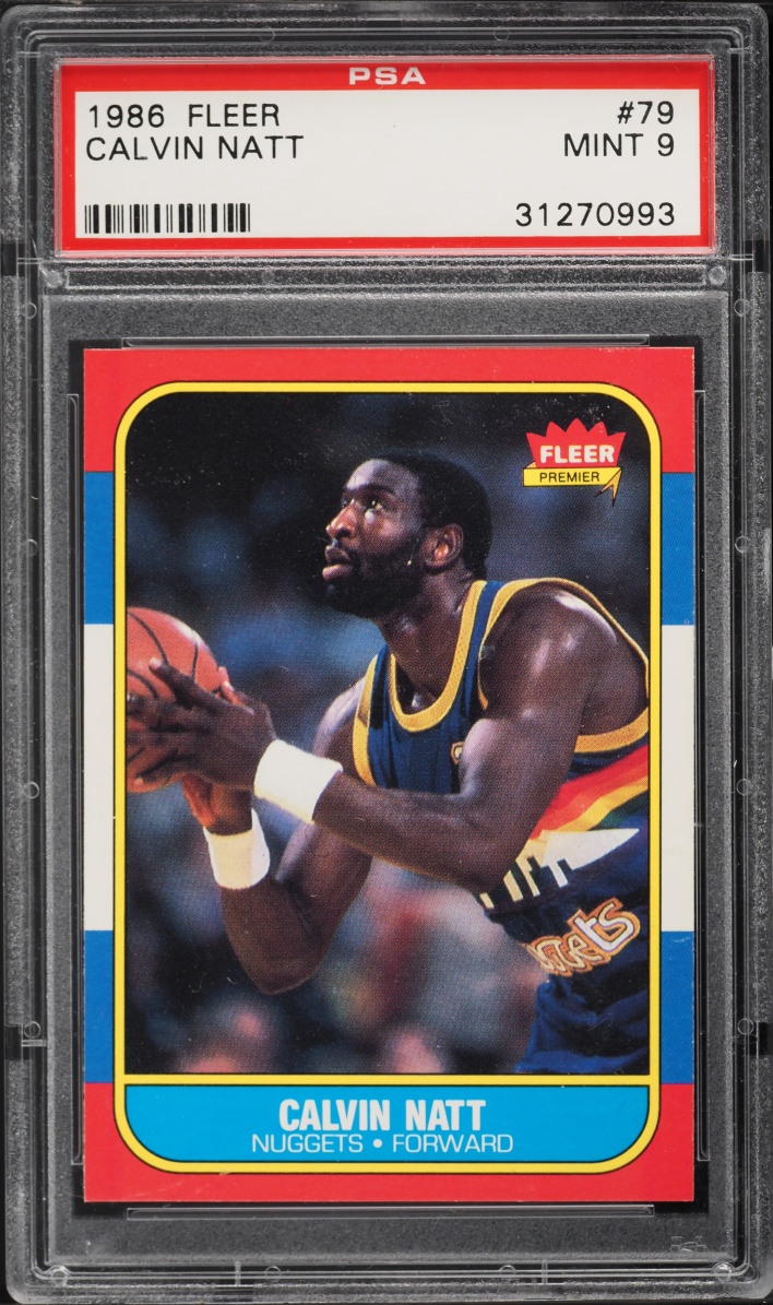 1986 Fleer Basketball Calvin Natt #79 PSA 9 MINT