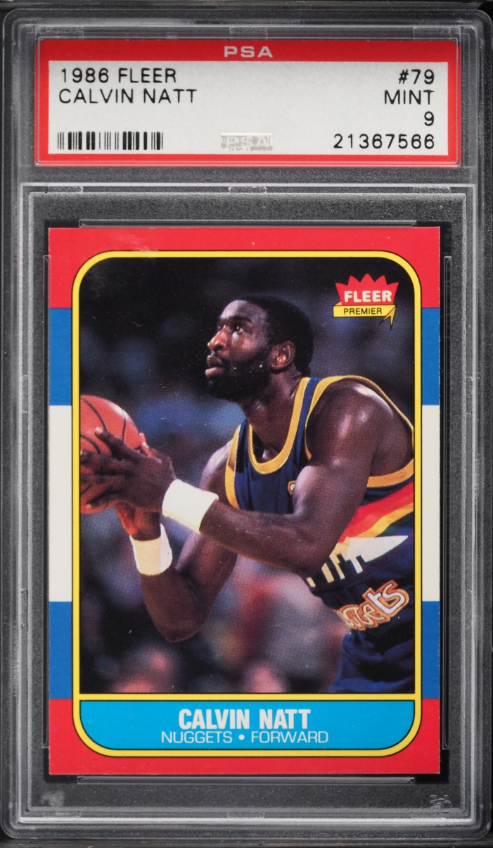 1986 Fleer Basketball Calvin Natt #79 PSA 9 MINT