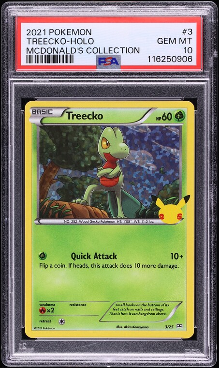 2021 Pokemon Sword & Shield McDonald's Collection Holo Treecko #3 PSA 10 GEM