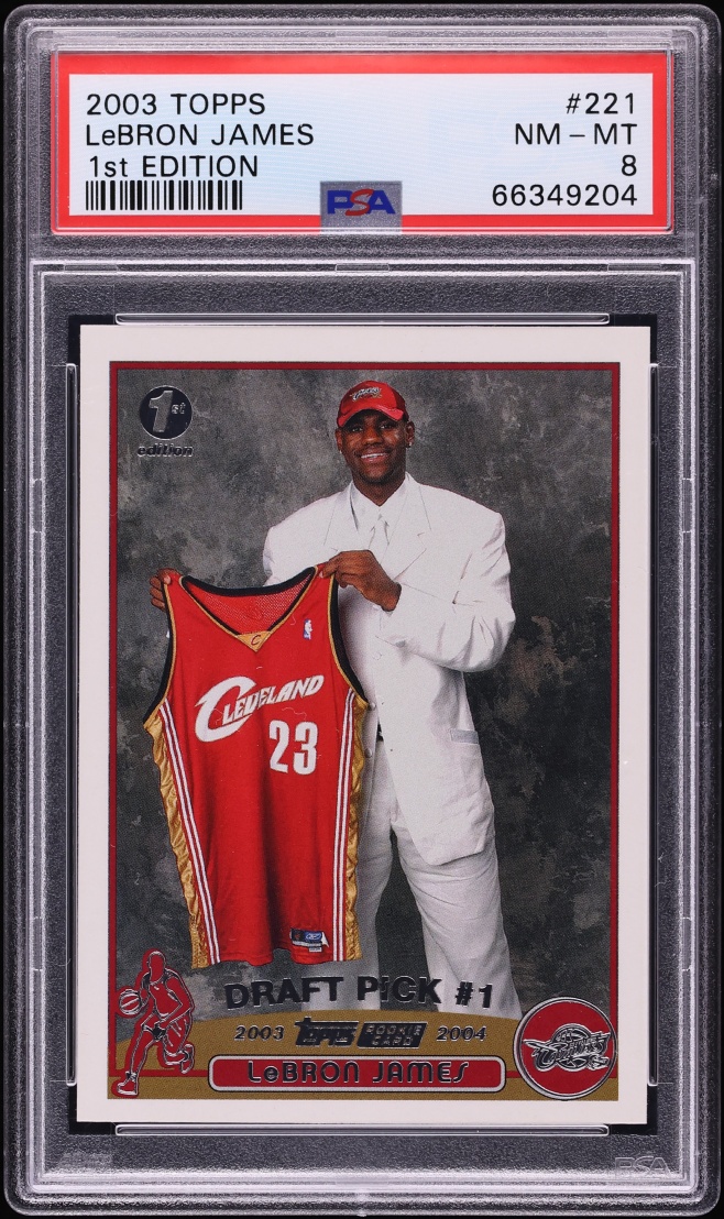 2003 Topps 1st Edition LeBron James ROOKIE #221 PSA 8 NM-MT