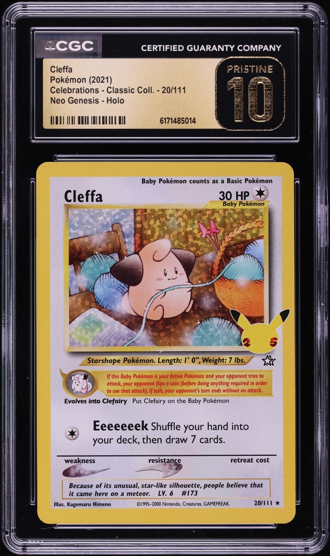 2021 Pokemon Sword & Shield Celebrations Classic Collection Holo Cleffa #20 CGC 10 PRISTINE