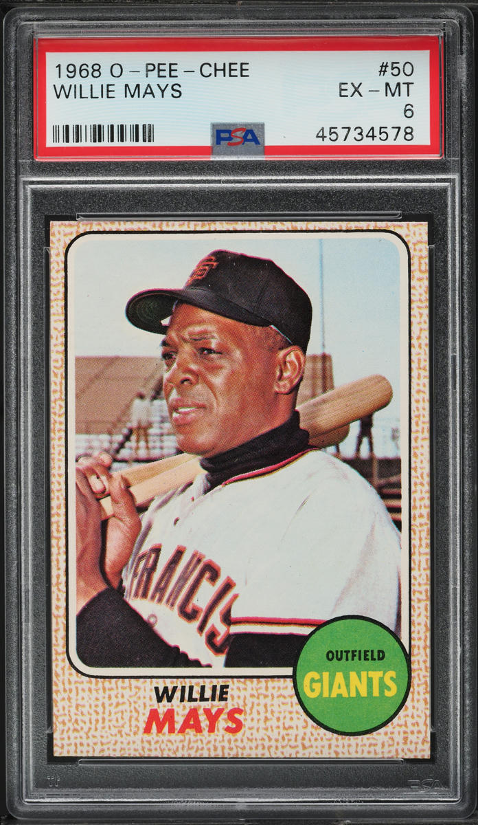 1968 O-Pee-Chee Willie Mays #50 PSA 6 EXMT