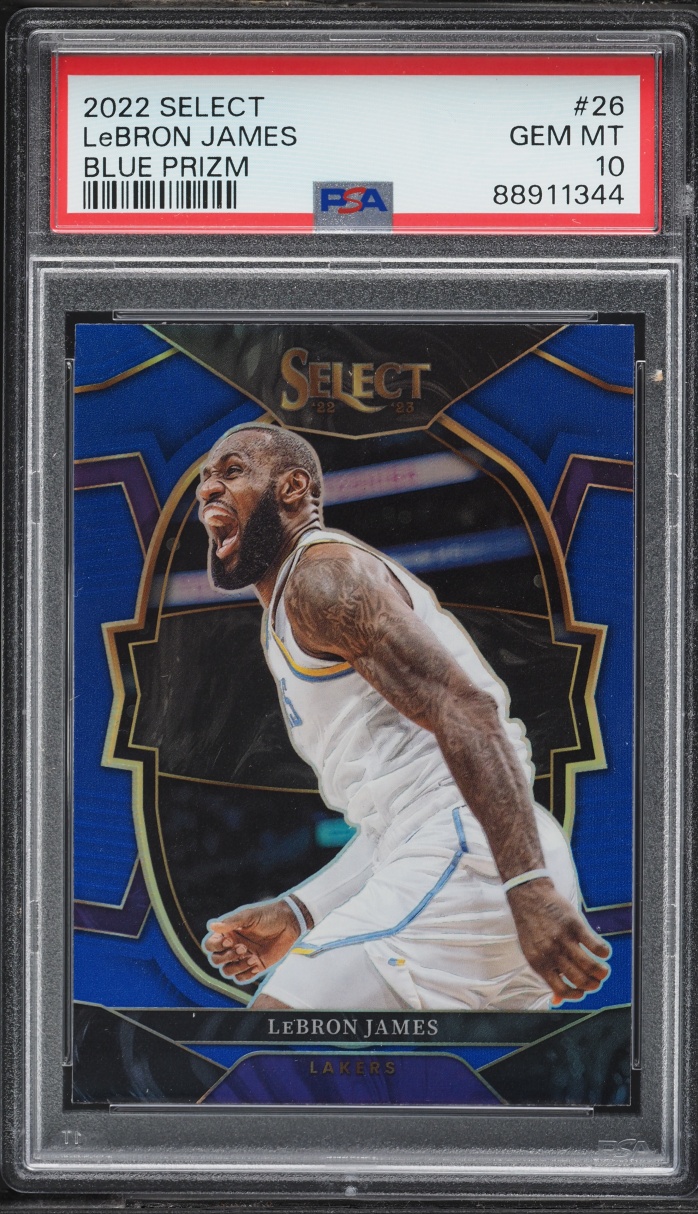 2022 Select Concourse Blue Prizm LeBron James #26 PSA 10 GEM MINT