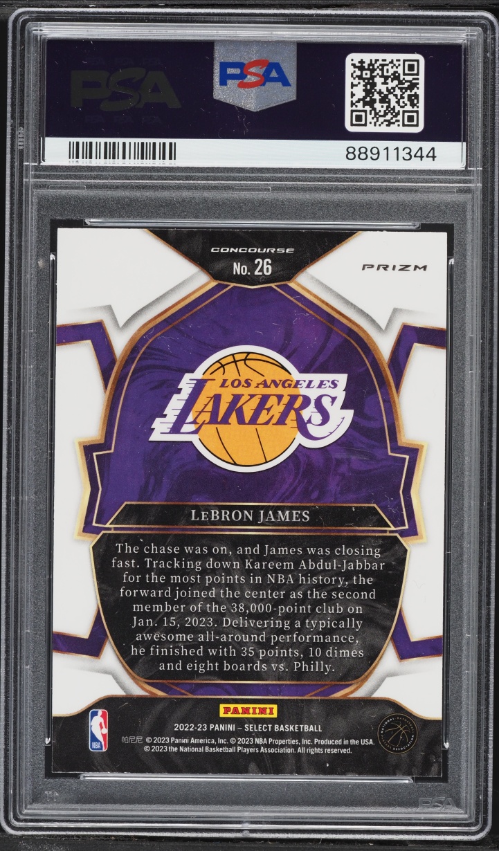 2022 Select Concourse Blue Prizm LeBron James #26 PSA 10 GEM MINT