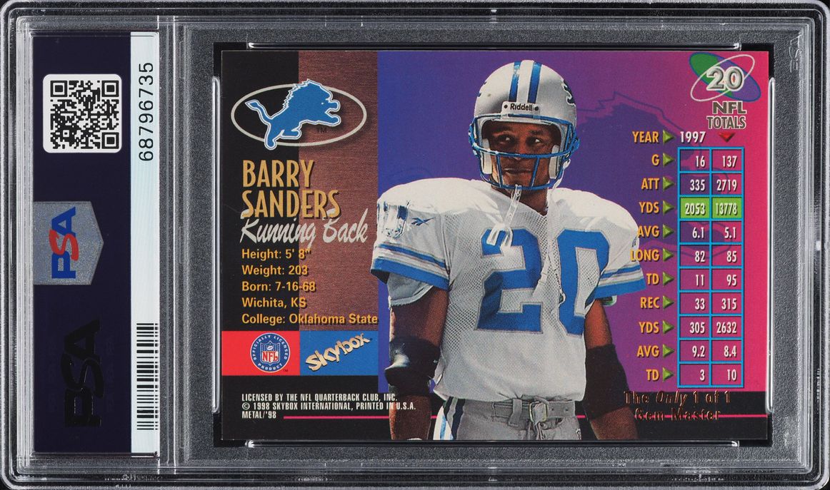 1998 Metal Universe Precious Metal Gems Gem Master Barry Sanders 1
