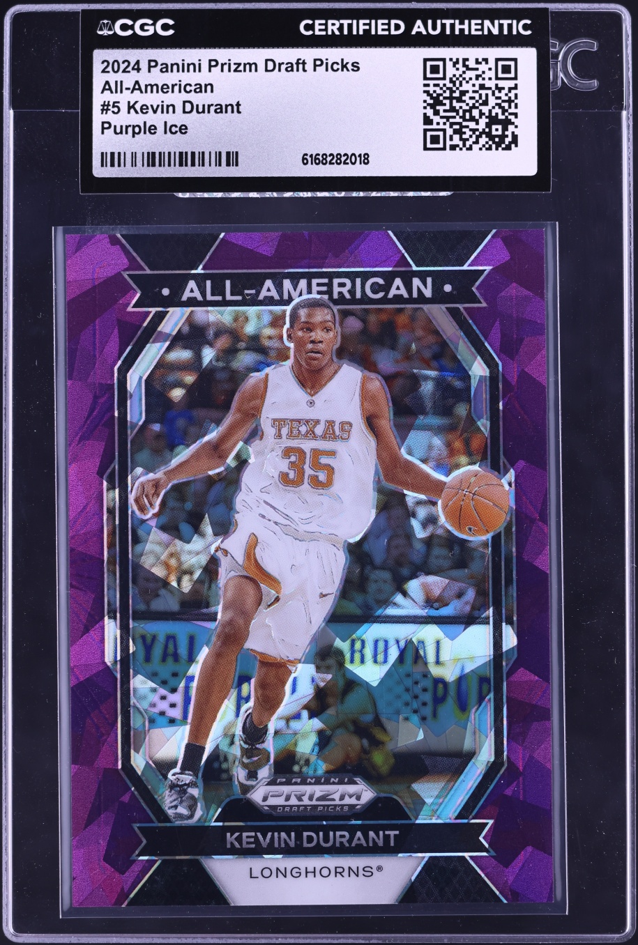 2024 Panini Prizm Draft Picks All-American Purple Ice Kevin Durant /149 #5 CGC AUTH