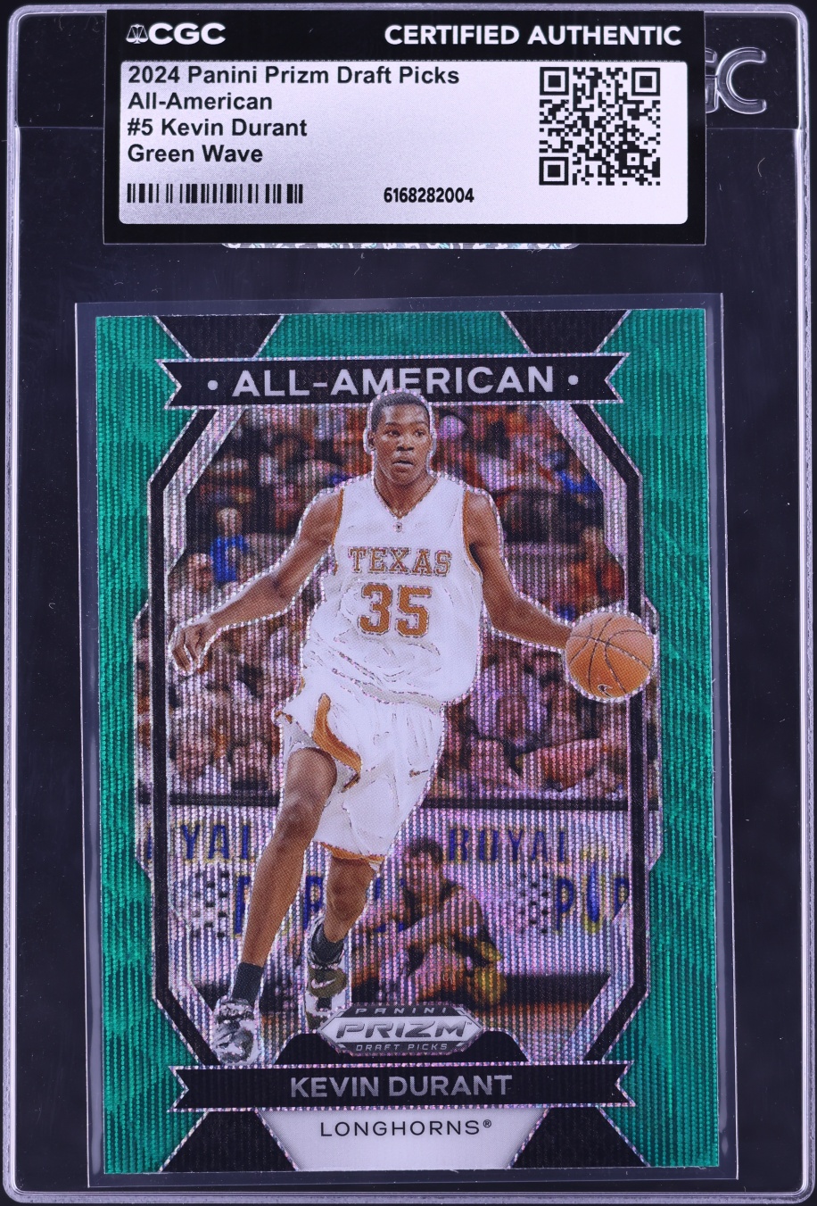 2024 Panini Prizm Draft Picks All-American Green Wave Kevin Durant #5 CGC AUTH