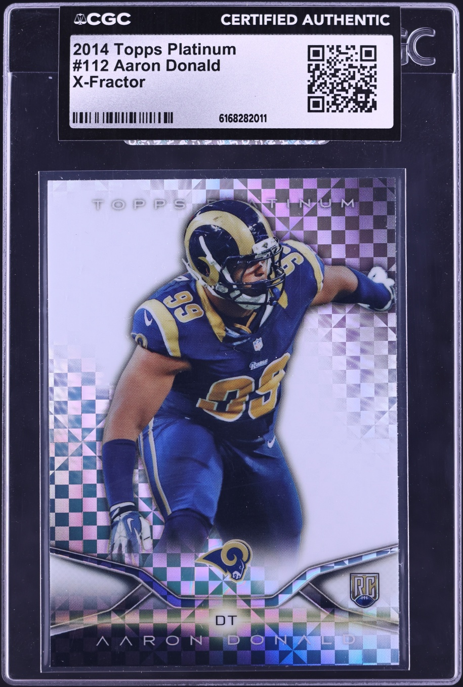 2014 Topps Platinum Xfractor Aaron Donald ROOKIE #112 CGC AUTH
