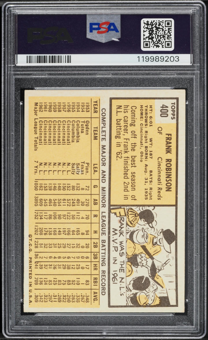 1963 Topps Frank Robinson #400 PSA 3 VG