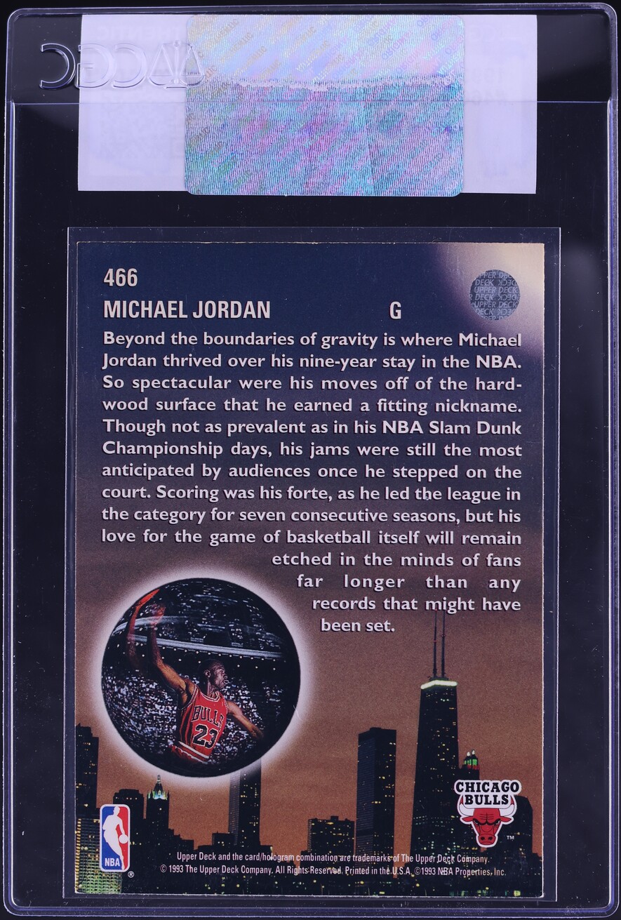 1993 Upper Deck Skylights Michael Jordan #466 CGC AUTH