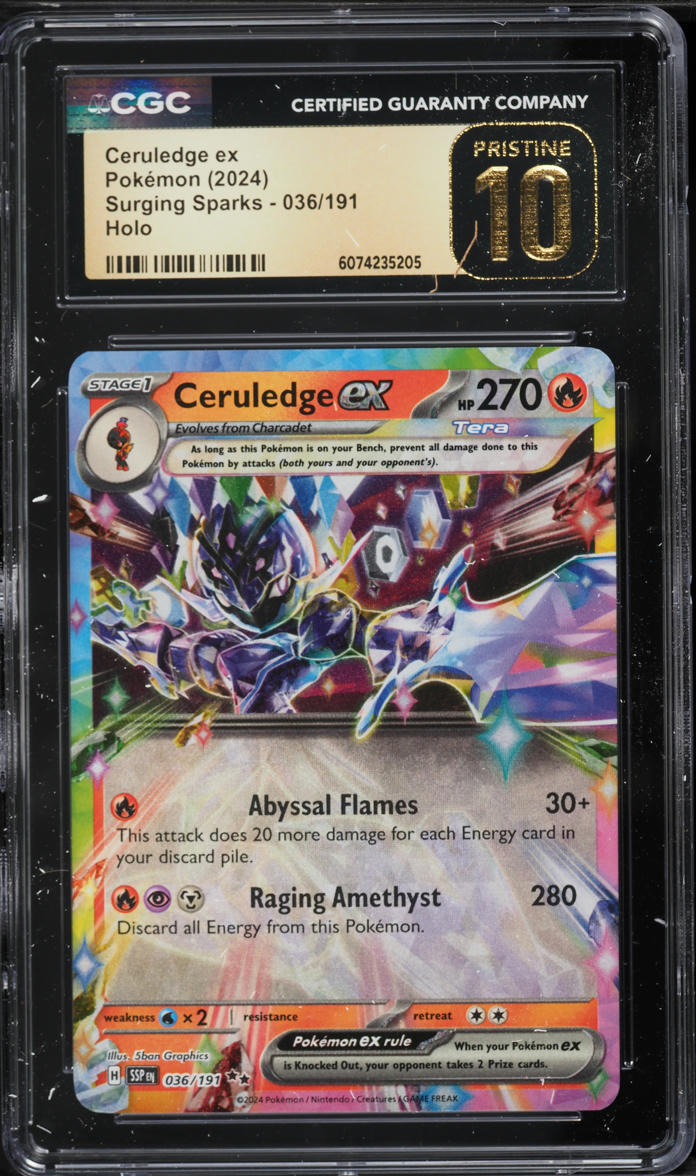 2024 Pokemon Scarlet & Violet Surging Sparks Holo Ceruledge ex #36 CGC 10 PRISTINE
