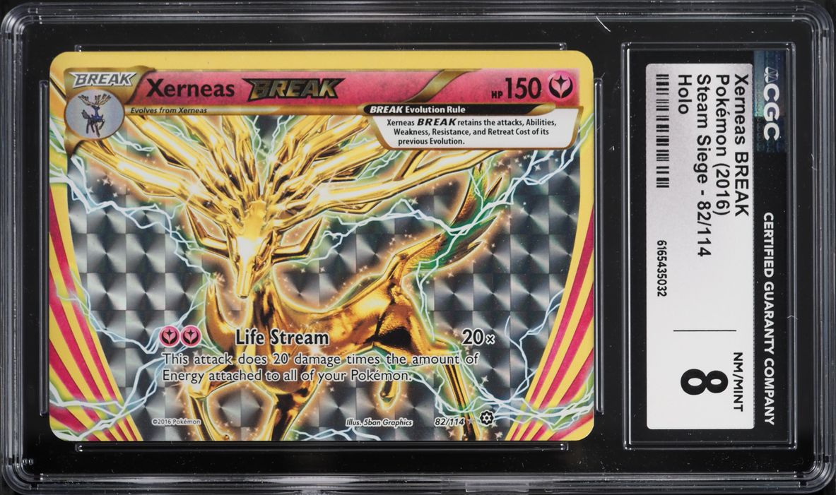 2016 Pokemon XY Steam Siege Holo Xerneas Break #82 CGC 8 NM-MT