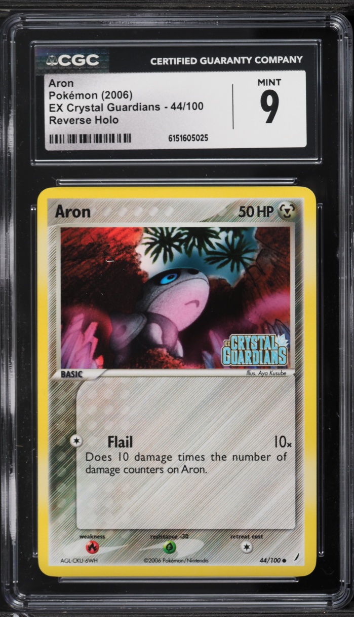 2006 Pokemon EX Crystal Guardians Reverse Holo Aron #44 CGC 9 MINT