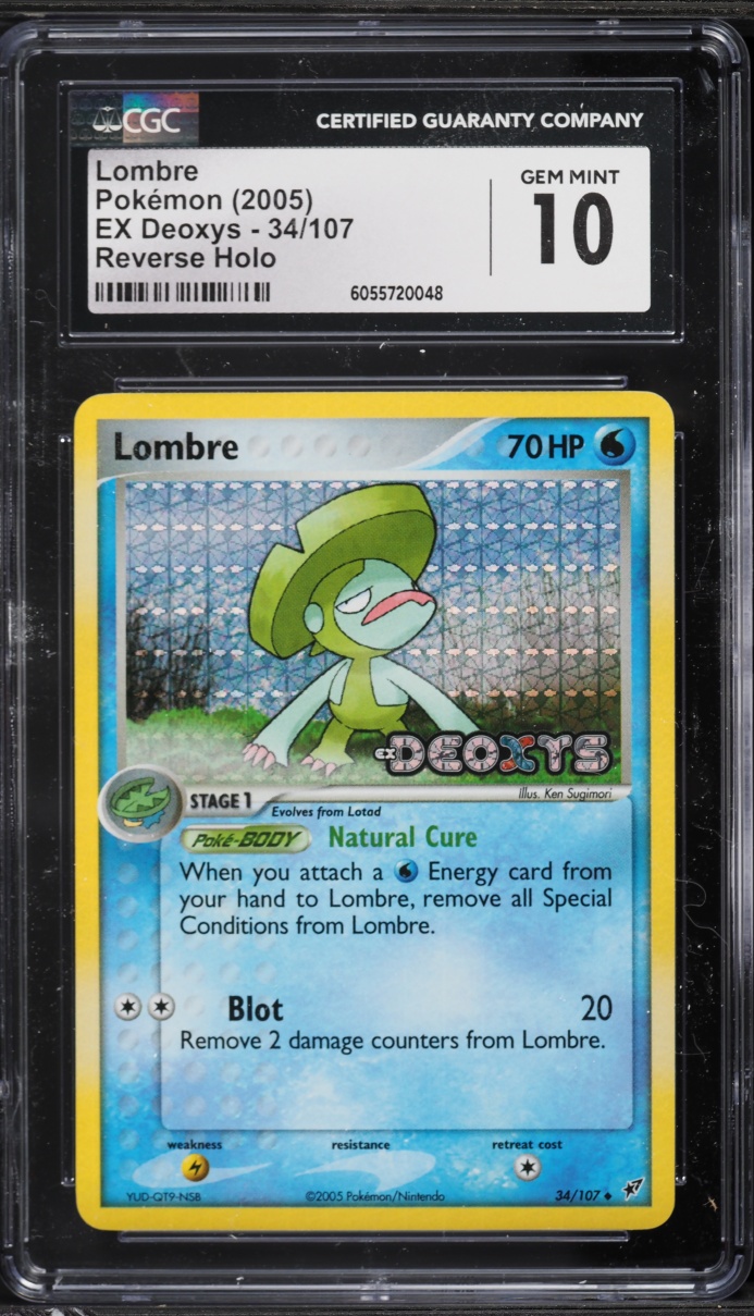 2005 Pokemon EX Deoxys Reverse Holo Lombre #34 CGC 10 GEM MINT
