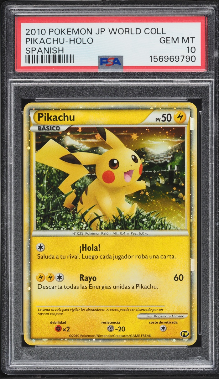 2010 Pokemon Spanish World Collection Holo Pikachu PSA 10 GEM MINT