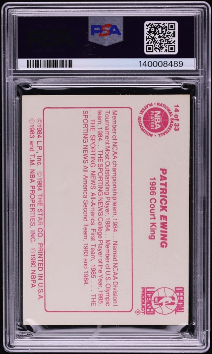 1986 Star Court Kings Patrick Ewing ROOKIE #14 PSA 6 EXMT