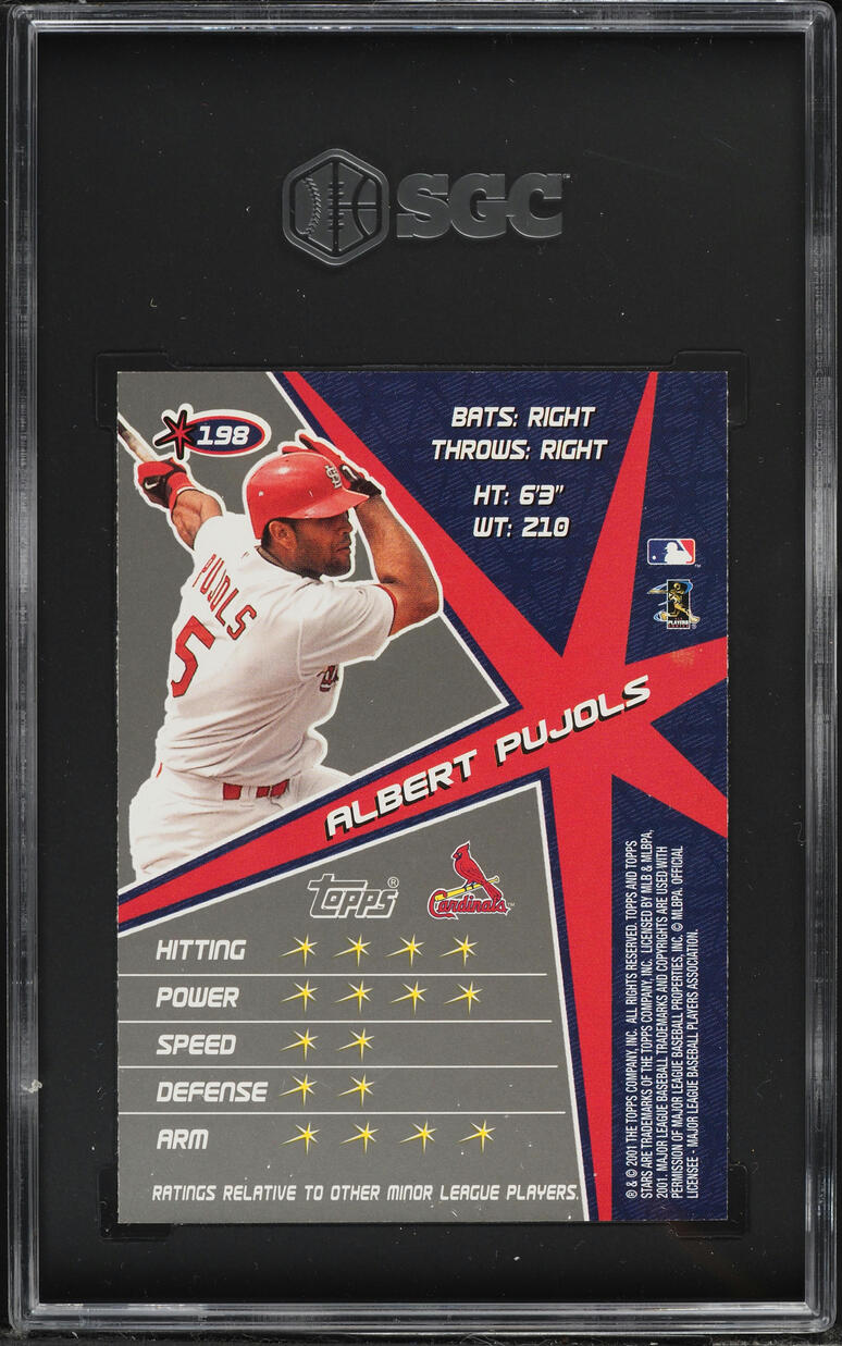 2001 Topps Stars Albert Pujols ROOKIE #198 SGC 9.5 MINT+
