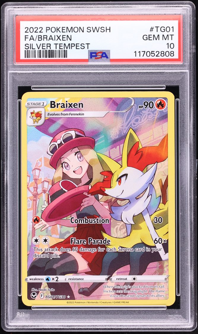 2022 Pokemon Sword & Shield Silver Tempest Braixen #TG01 PSA 10 GEM MINT