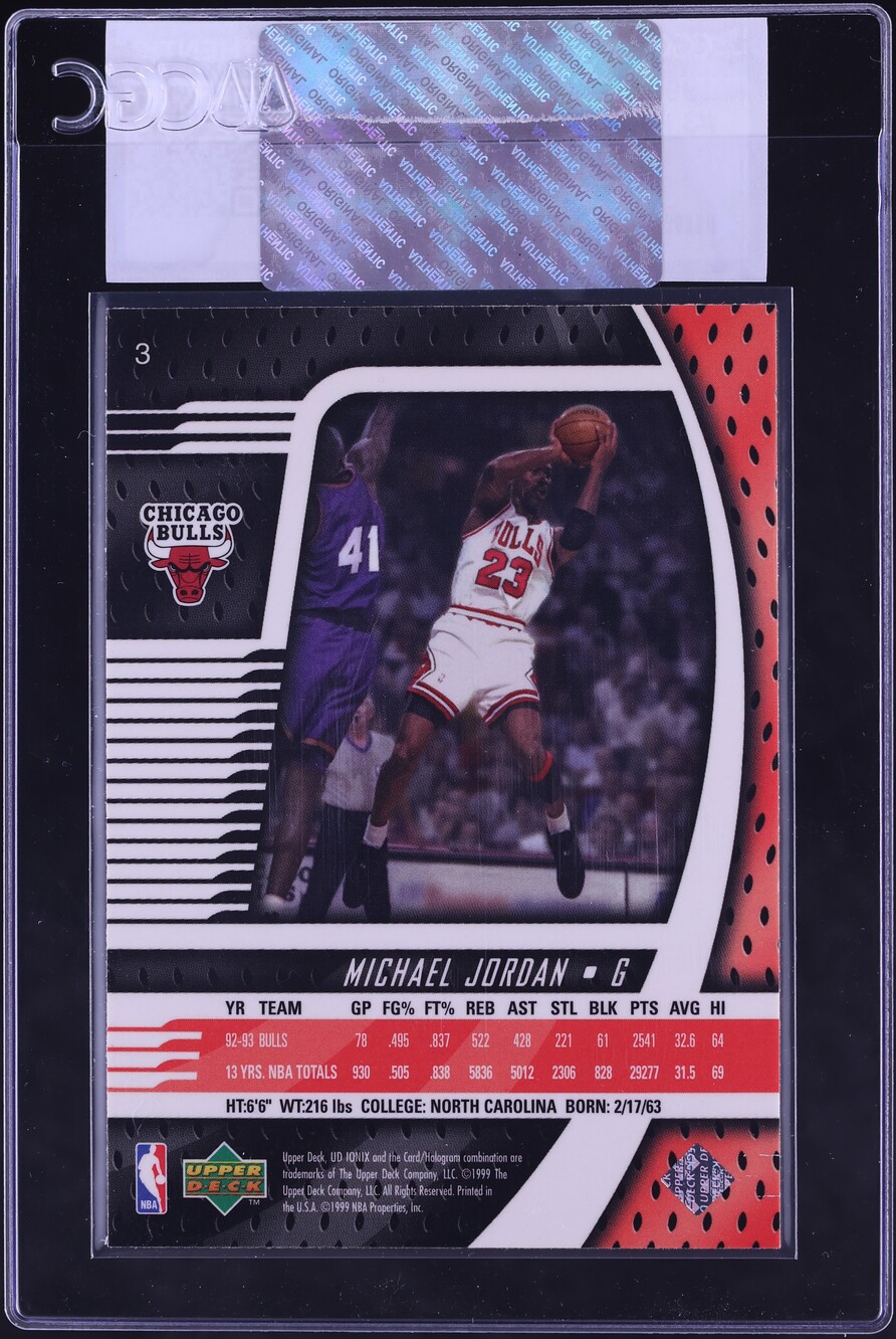 1998 Upper Deck Ionix Michael Jordan #3 CGC AUTH