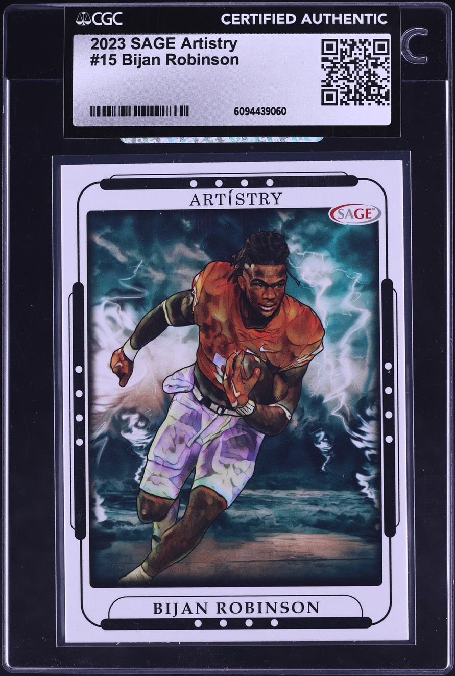 2023 Sage Artistry Bijan Robinson ROOKIE #15 CGC AUTH
