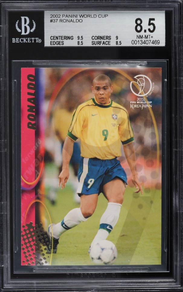 2002 Panini World Cup Korea Japan Ronaldo #37 BGS 8.5 NM-MT+