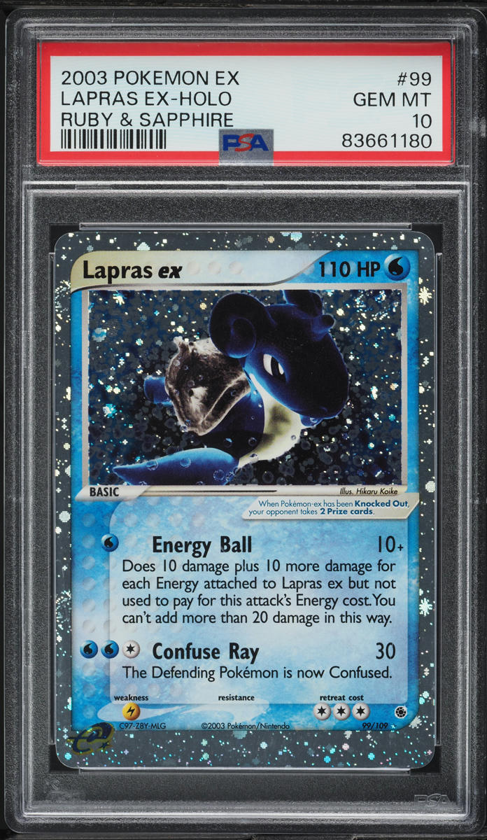 2003 Pokemon EX Ruby & Sapphire Holo Lapras ex #99 PSA 10 GEM MINT