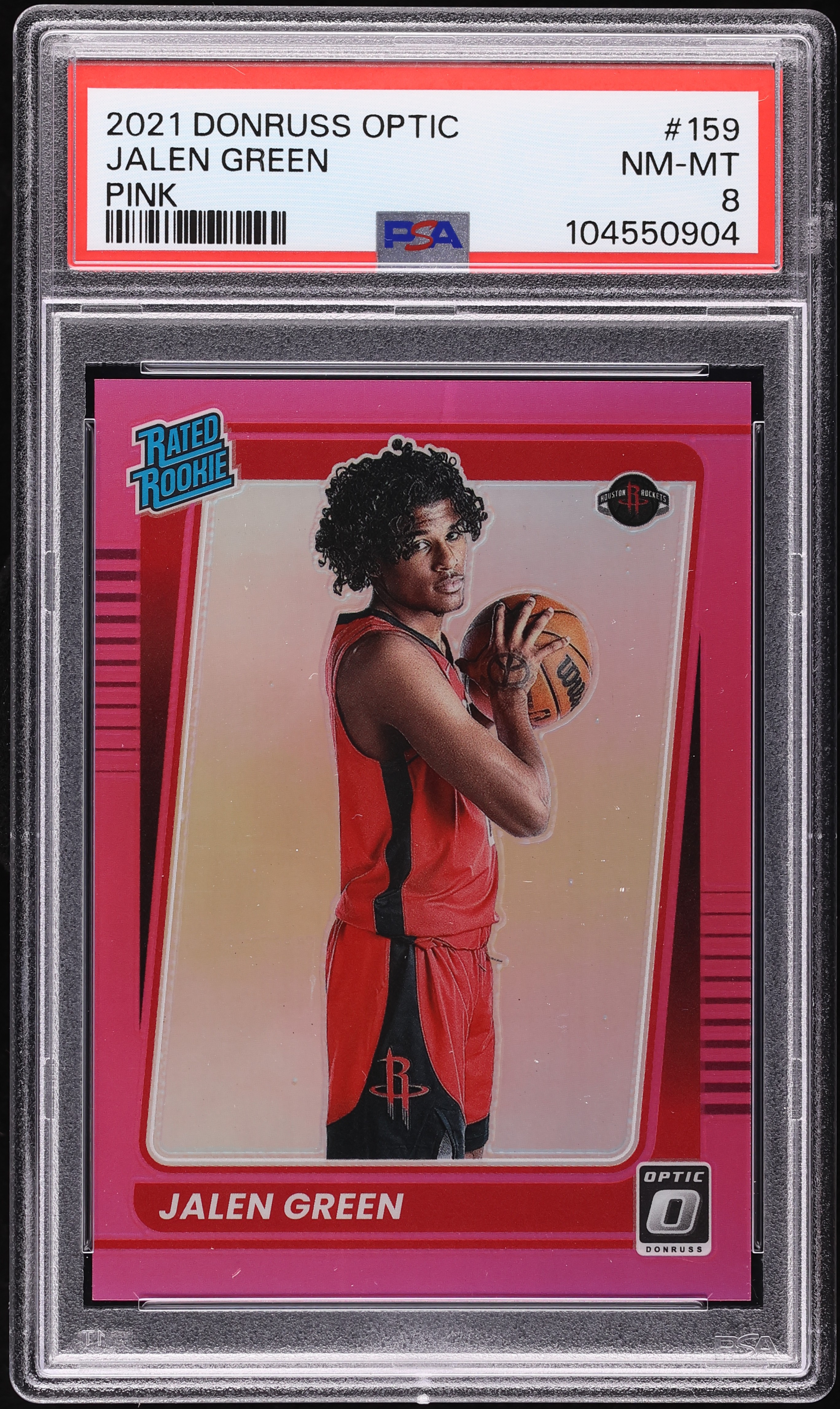 2021 Donruss Optic Pink Jalen Green ROOKIE /25 #159 PSA 8 NM