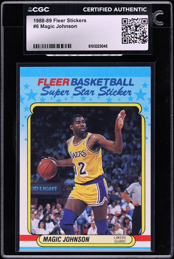 1988 Fleer Stickers Magic Johnson #6 CGC AUTH