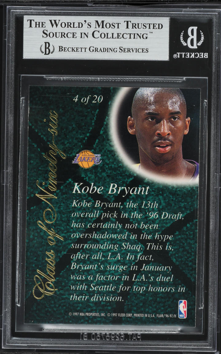 その他 1996-97 Flair Showcase #4 Class of 96' Kobe Bryant 1996 Flair Showcase #4 Class of '96 Price Guide