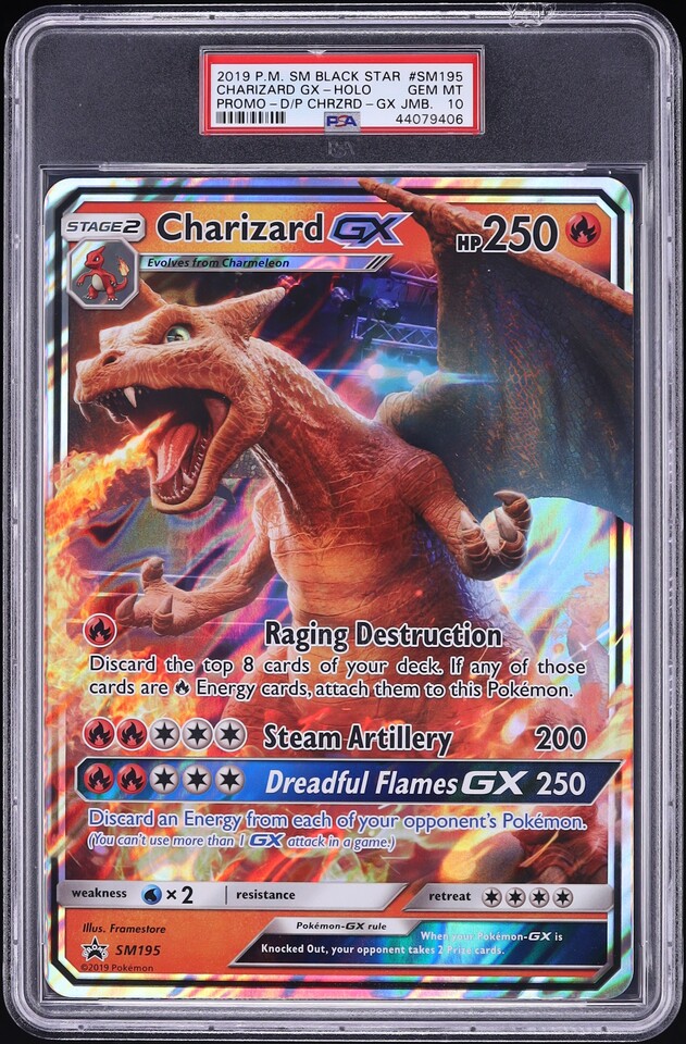 2019 Pokemon Sun & Moon Promo Detective Pikachu Jumbo Holo Charizard GX #SM195 PSA 10 GEM MINT