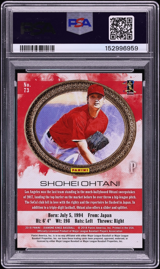 2018 Panini Diamond Kings Shohei Ohtani ROOKIE #73 PSA 10 GEM MINT
