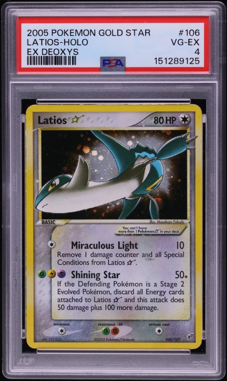 2005 Pokemon EX Deoxys Holo Latios Gold Star #106 PSA 4 VGEX