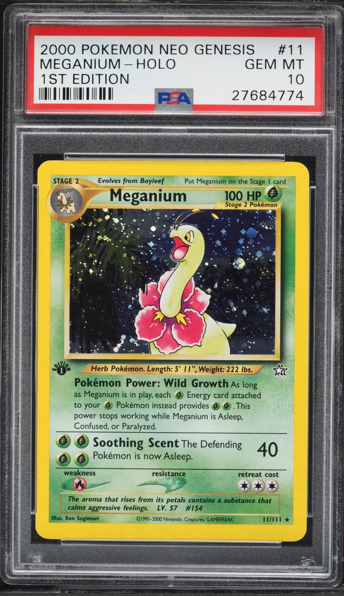 2000 Pokemon Neo Genesis 1st Edition Holo Meganium #11 PSA 10 GEM MINT