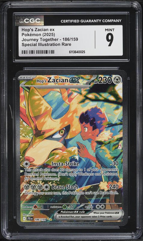 2025 Pokemon SV Journey Together SIR Hop's Zacian ex #186 CGC 10