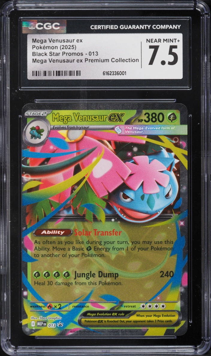 2025 Pokemon Mega Evolution Promo Premium Collection Mega Venusaur EX #13 CGC 7.5 NRMT+