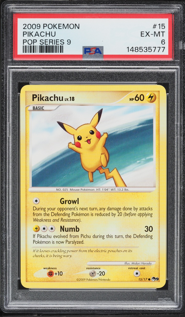 2009 Pokemon POP Series 9 Pikachu #15 PSA 6 EXMT