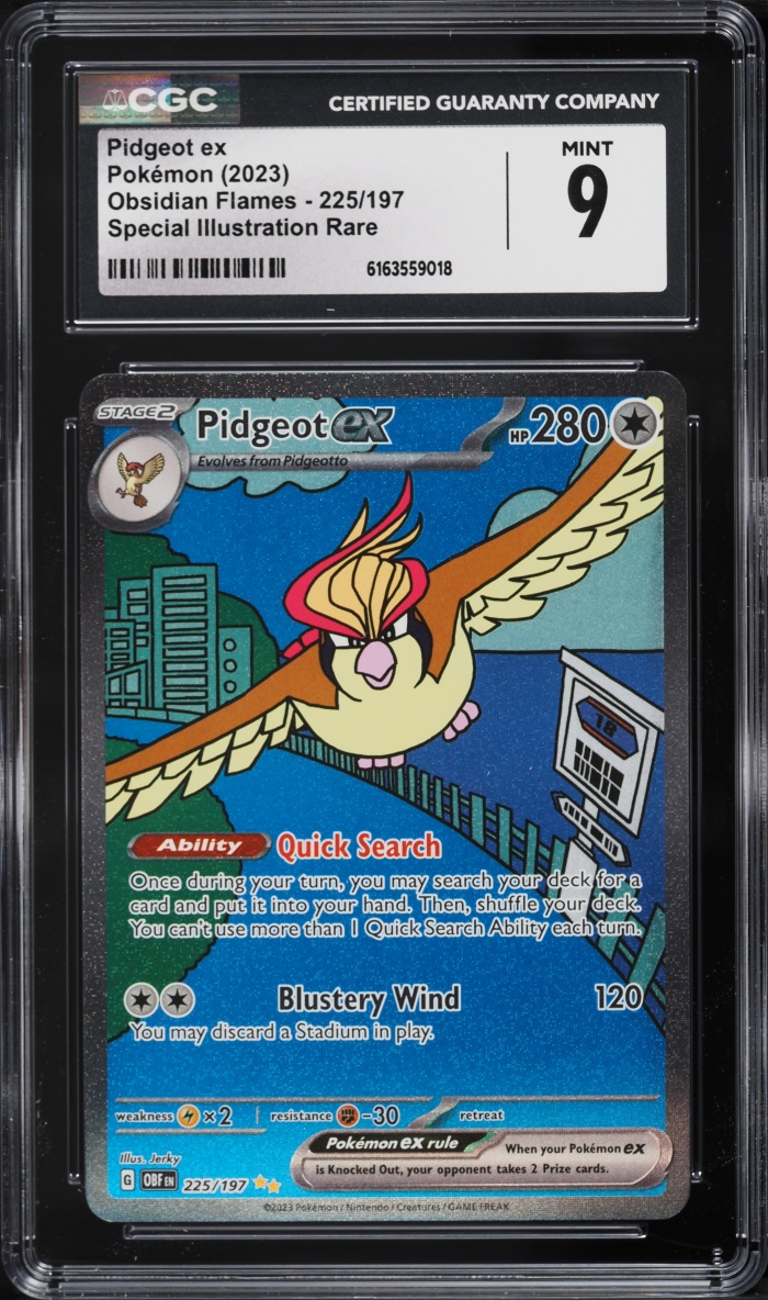2023 Pokemon Scarlet & Violet Obsidian Flames SIR Pidgeot ex #225 CGC 9 MINT