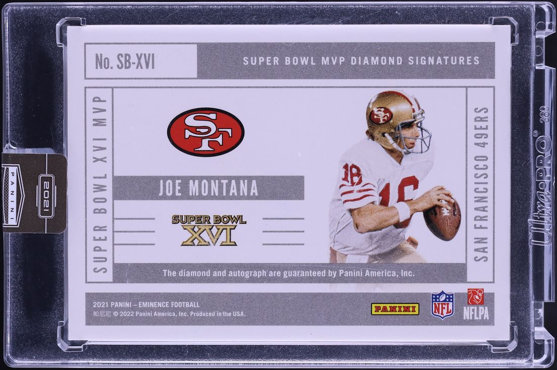 2021 Panini Eminence Super Bowl MVP Diamond Gems Emerald Joe Montana AUTO 1/2 #SB-XVI - Photo 2