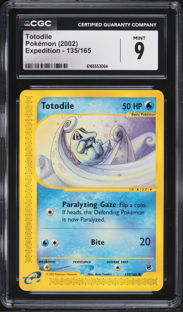 2002 Pokemon Expedition Totodile #135 CGC 9 MINT