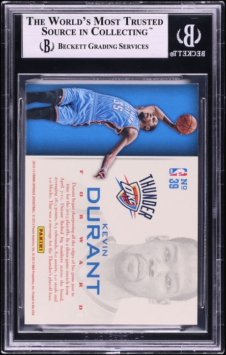 2012 Panini Intrigue Intriguing Players Platinum Kevin Durant 1/1 #39 BGS 9 MINT - Photo 2